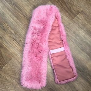 JCrew Pink Faux Fur Scarf
